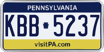 PA license plate KBB5237