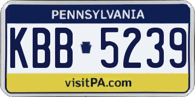 PA license plate KBB5239