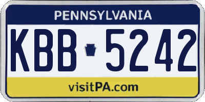 PA license plate KBB5242