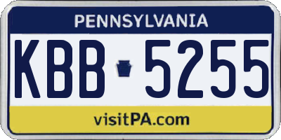 PA license plate KBB5255