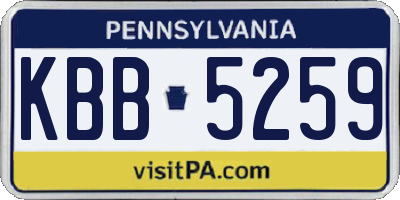 PA license plate KBB5259