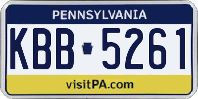 PA license plate KBB5261