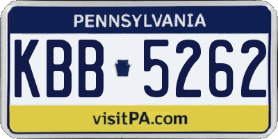 PA license plate KBB5262