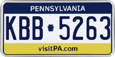PA license plate KBB5263
