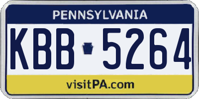 PA license plate KBB5264