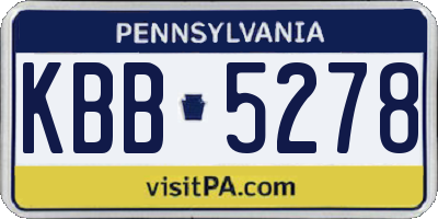 PA license plate KBB5278