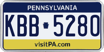 PA license plate KBB5280