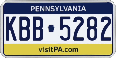 PA license plate KBB5282