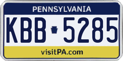 PA license plate KBB5285