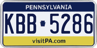 PA license plate KBB5286