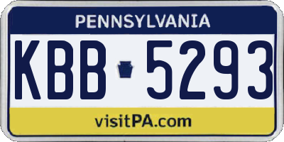 PA license plate KBB5293