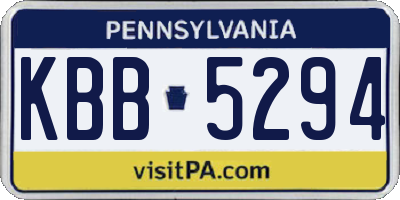 PA license plate KBB5294