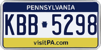 PA license plate KBB5298