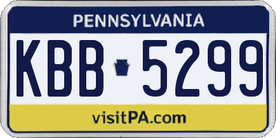 PA license plate KBB5299