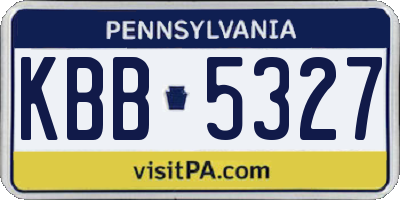 PA license plate KBB5327