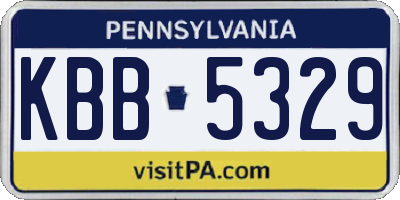 PA license plate KBB5329