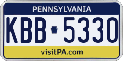 PA license plate KBB5330
