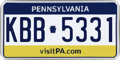 PA license plate KBB5331