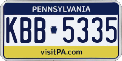 PA license plate KBB5335