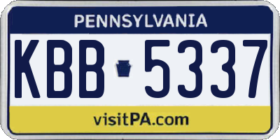 PA license plate KBB5337