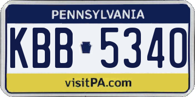 PA license plate KBB5340