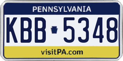 PA license plate KBB5348
