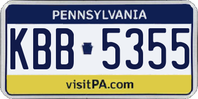 PA license plate KBB5355