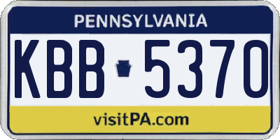 PA license plate KBB5370
