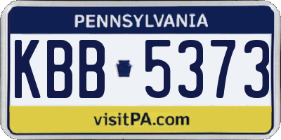 PA license plate KBB5373
