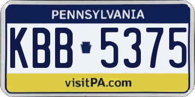 PA license plate KBB5375