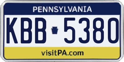 PA license plate KBB5380