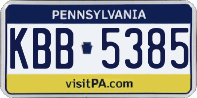 PA license plate KBB5385