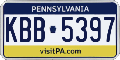 PA license plate KBB5397