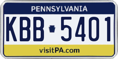 PA license plate KBB5401