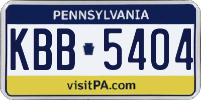 PA license plate KBB5404