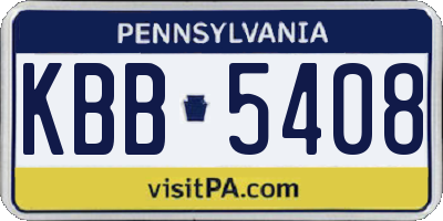 PA license plate KBB5408