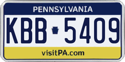 PA license plate KBB5409