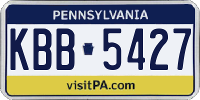 PA license plate KBB5427