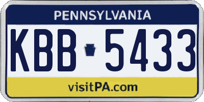 PA license plate KBB5433