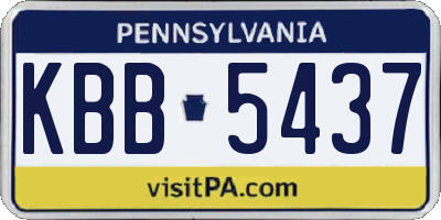 PA license plate KBB5437