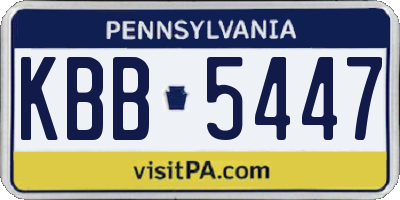 PA license plate KBB5447