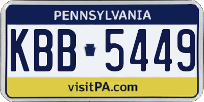 PA license plate KBB5449