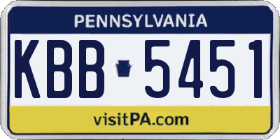 PA license plate KBB5451