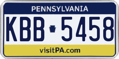 PA license plate KBB5458