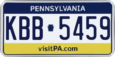PA license plate KBB5459