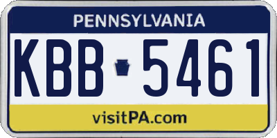 PA license plate KBB5461