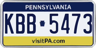 PA license plate KBB5473