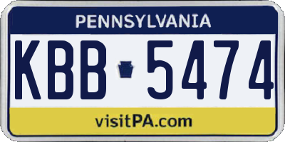 PA license plate KBB5474