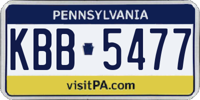 PA license plate KBB5477