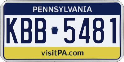 PA license plate KBB5481